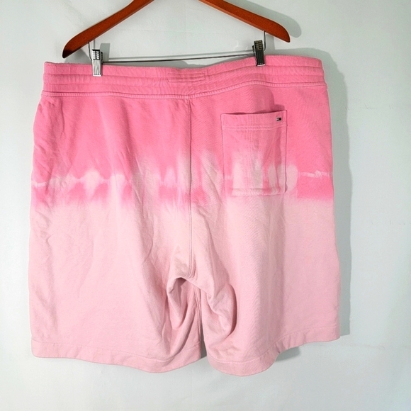 TOMMY JEANS Unisex Pink Tye Die 100% Cotton Short Size XXL Elastic Waist Pockets - Picture 2 of 12